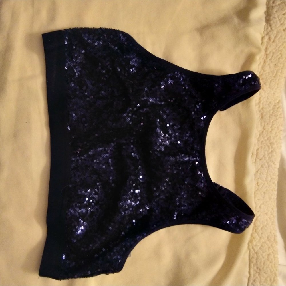 Blue Sequin Crop Top *NEW* - Picture 2 of 3
